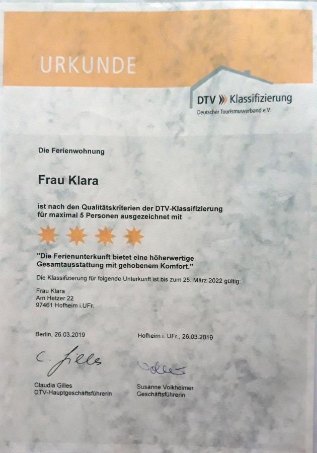 Ferienwohnung Frau Klara Hofheim in Unterfranken Eksteriør bilde